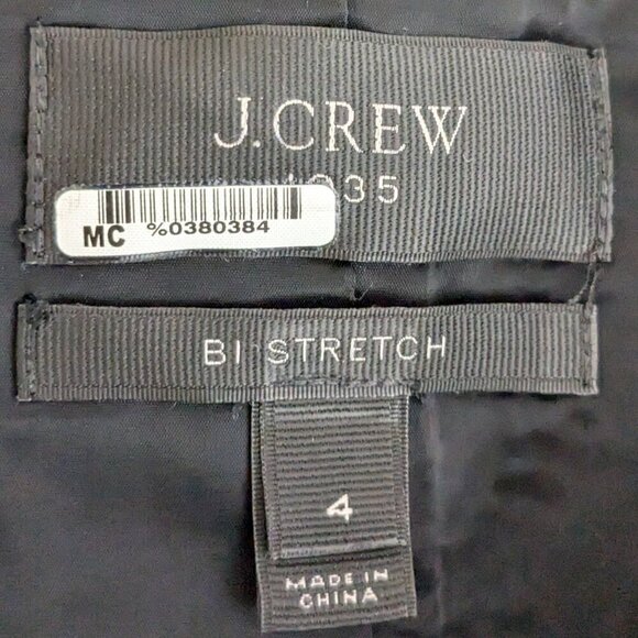 J. CREW Tollegno 1900 Bi Stretch Black Wool Blazer; Lined; Single Breast; Size 4 - Picture 4 of 7